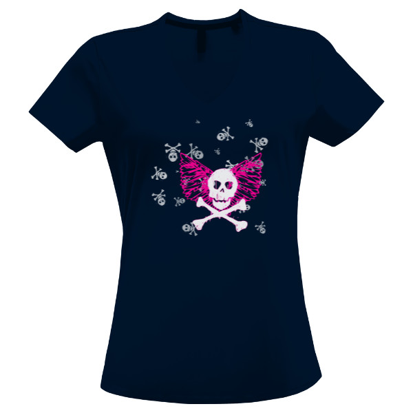 Tričko s potiskem Girl Skull Motive
